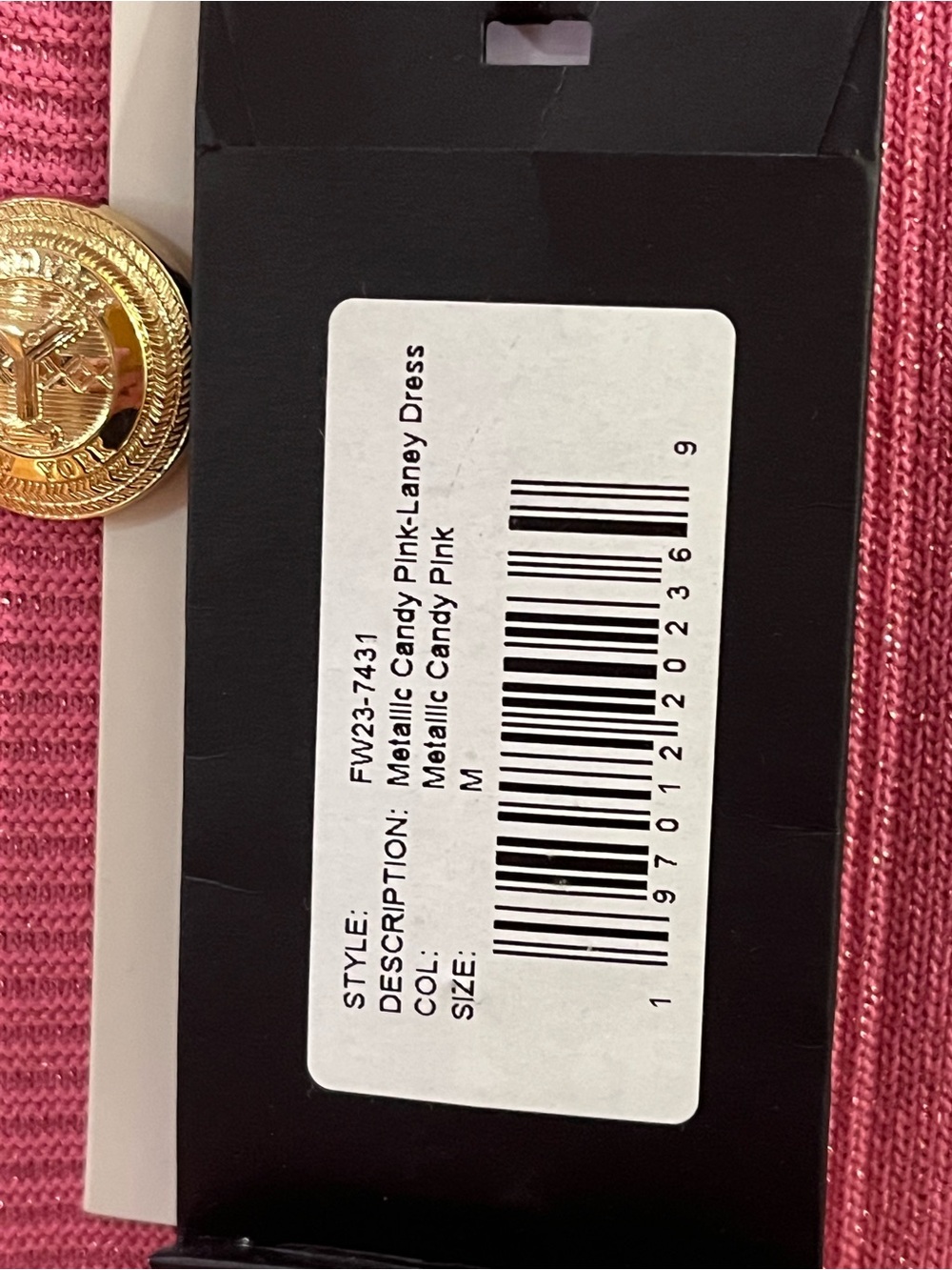 Sleeveless Pink Ribbed Metallic Button-Front Midi Dress - Picture 5 of 8